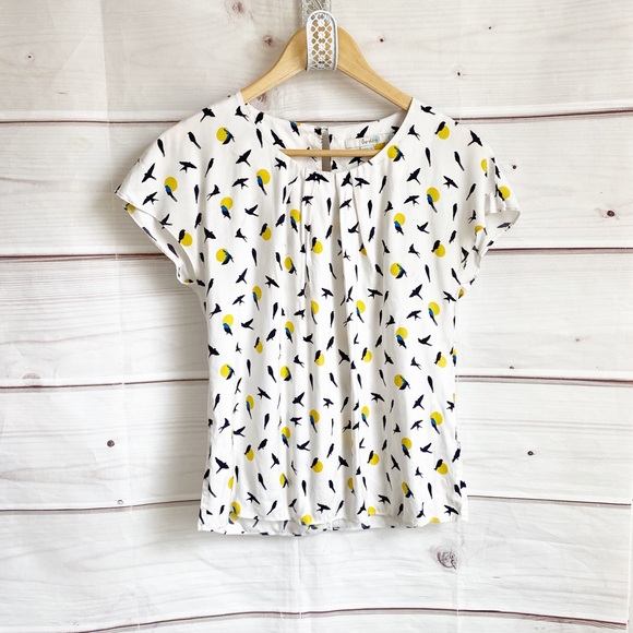 Boden Tops - Boden Bird Print Top